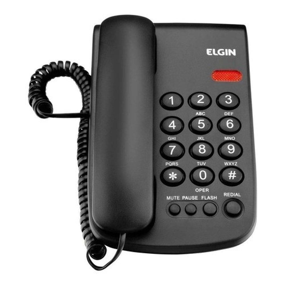 TELEFONE COM FIO ELGIN STAR OFFICE Preto
