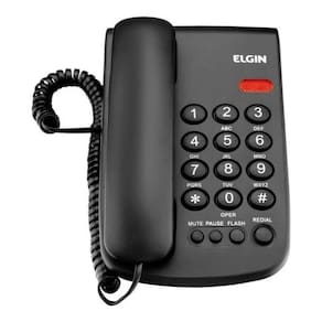 TELEFONE COM FIO ELGIN STAR OFFICE Preto