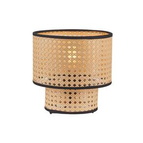 Luminária de Mesa Abajur Preto e Bege 22,5cm 1E27