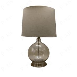 Luminária de Mesa Abajur em Vidro Dourado com Cúpula Branca 53cm 1E27 15086-PL