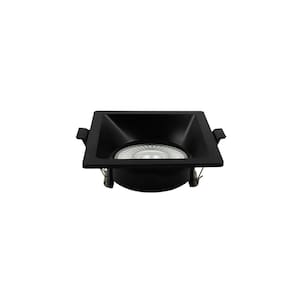 Spot de Embutir Quadrado Recuado Preto 9cm Led 5W 4000K Bivolt