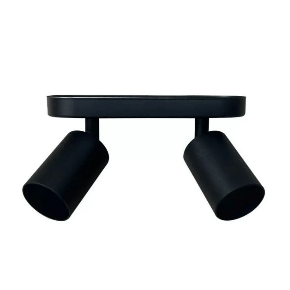 Spot Sobrepor Preto 2GU10 Duplo