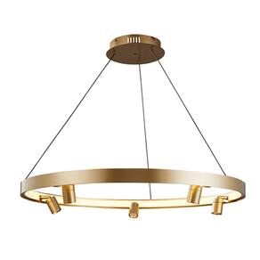 Pendente Lilla Redondo Alumínio Dourado 80cm Led 52W 3000K