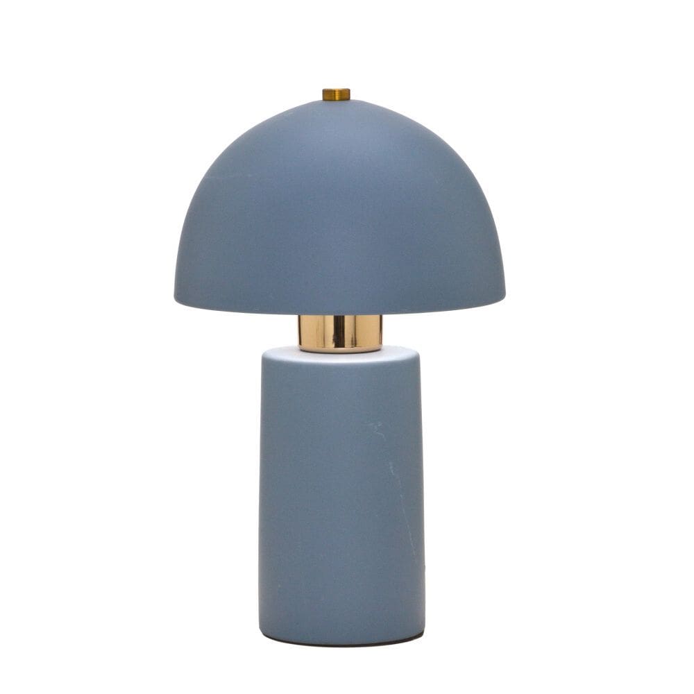 Luminária de Mesa Abajur em Cerâmica Azul e Dourado 30cm 1E27 15400-PL