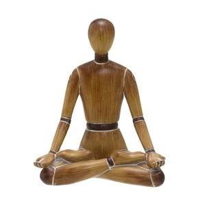 Escultura Decorativa Boneco Yoga em Resina 16cm 15395-PL