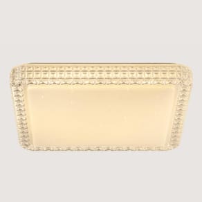 Plafon Quadrado de Cristal Acrílico Branco 40cm Led 25W 3 em 1 Bivolt