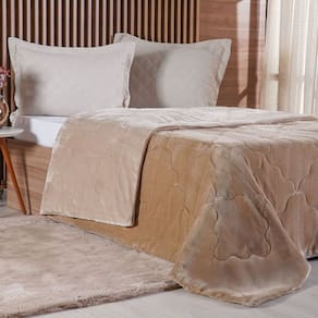 Edredom Queen Plush Bicolor Dupla Face 100% Poliéster 220x240cm