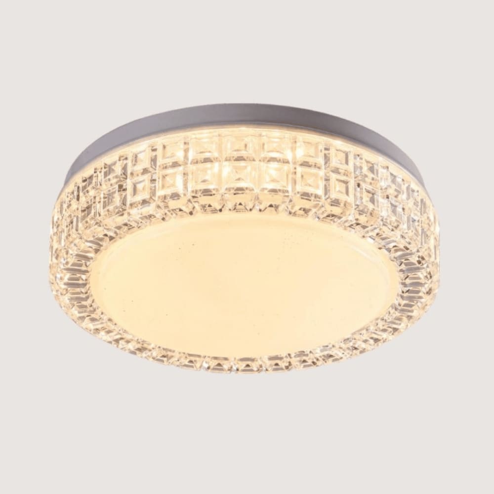 Plafon Redondo de Cristal Acrílico Branco 20cm Led 15W 3000K Bivolt