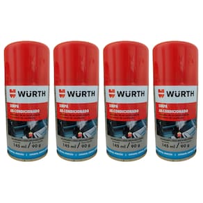 Kit 4 Limpa Ar Condicionado Higienizador Wurth Carro Novo 145ml