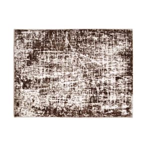 Tapete Decorativo Mesclado Branco e Marrom 200x150cm 15371-PL