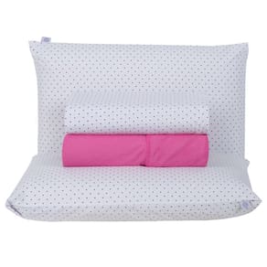 Jogo de Lençol Casal Padrão Home Style 180 Fios 4 Peças - Polka Pink