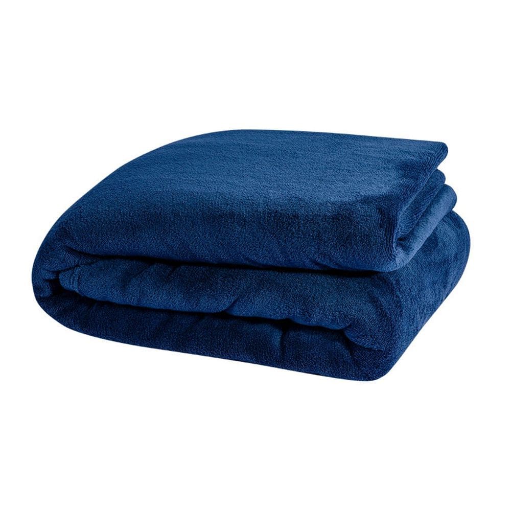 Manta Casal Padrão Soft Fleece Lisa 1 Peça - Azul Marinho - Flanel 100% poliester