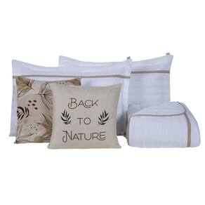 Cobre Leito Queen Inove Dupla Face 200 Fios 5 Peças - Nature