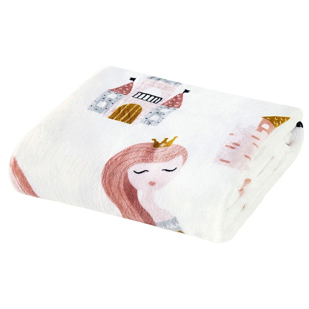 Manta Solteiro Infantil Bouti Kids Flannel Microfibra 1 Peça - Little Princess - Flanel 100% poliester