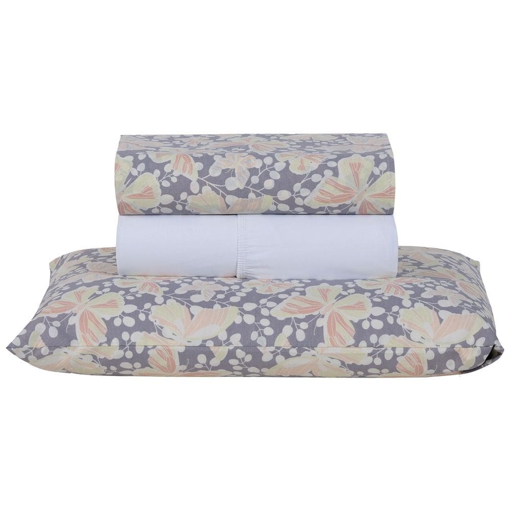Jogo de Lençol Solteiro Home Style 180 Fios 3 Peças - Peplum Salmão
