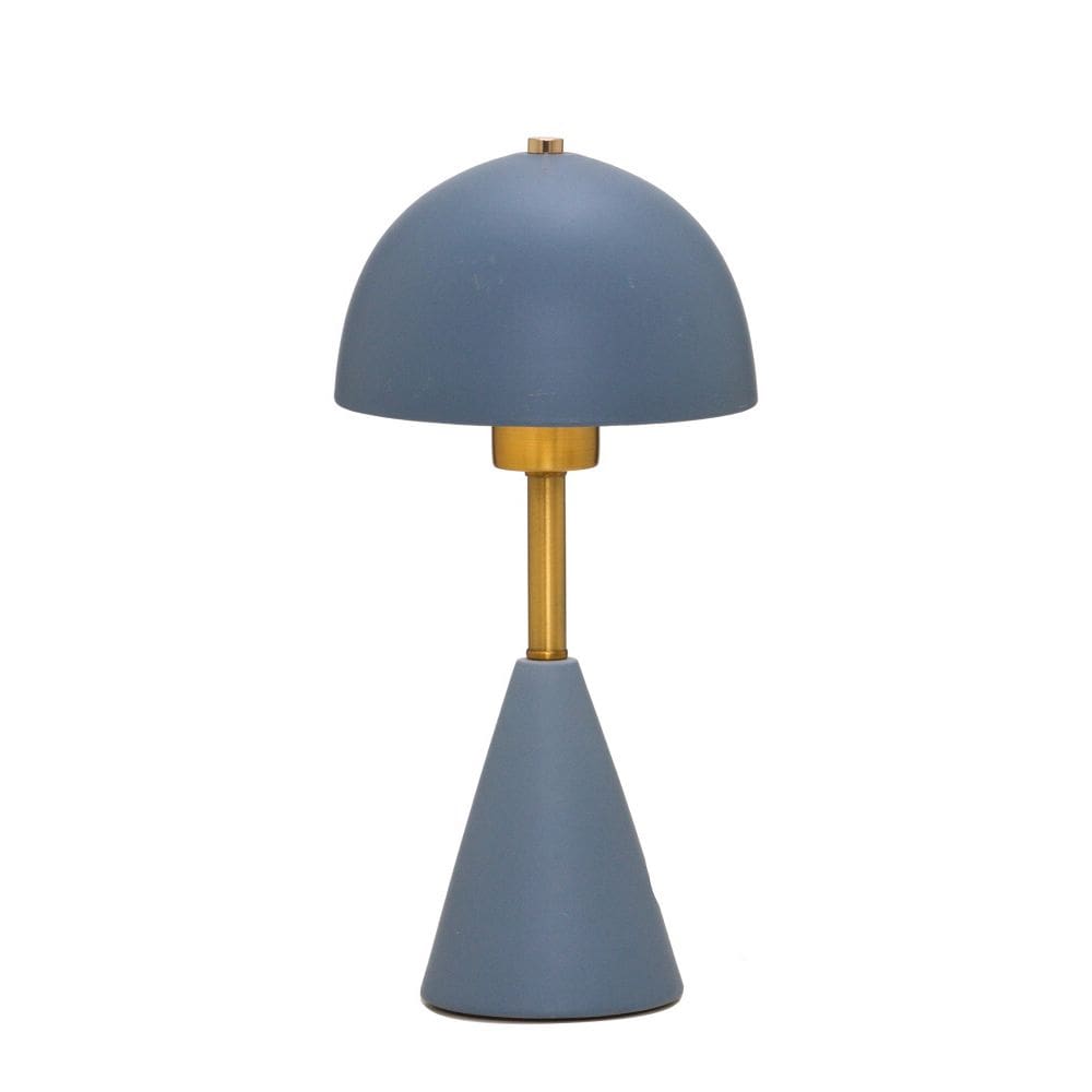 Luminária de Mesa Abajur em Cerâmica Azul e Dourado 37cm 1E27 15392-PL