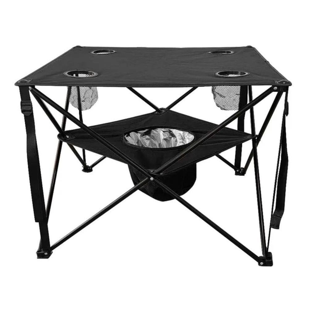 Mesa Dobrável Ultra Light 4 Porta Copos Cooler Integrado Resistente Portátil Camping Viagem Bel