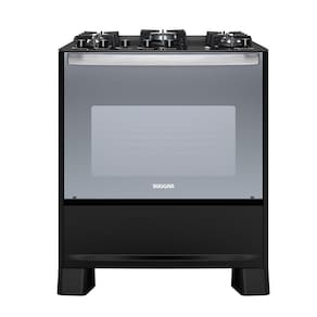 Fogão Suggar  Master Grill Preto Mesa De Vidro 5 Bocas Tripla Chama Grill Trempe Ferro Fundido