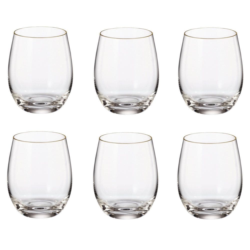 Jogo de 6 Copos para Whisky em Cristal 410ml