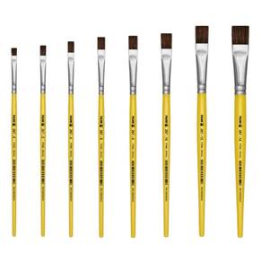 Kit 08 Pincel Escolar Chato Amarelo 267 Nº 00, 02, 04, 06, 08, 10, 12 e 14 - Tigre