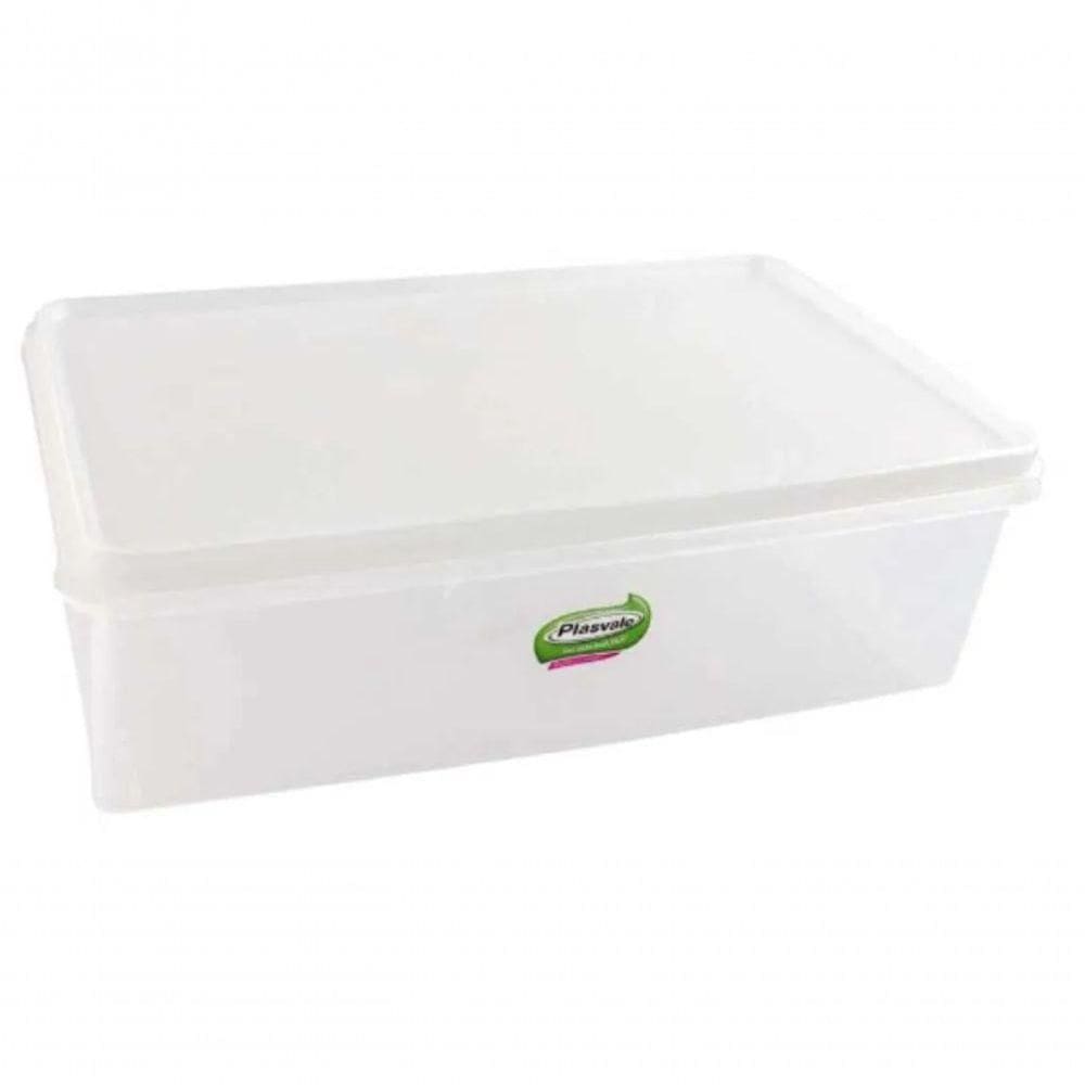 Caixa Retangular 6,5l C/tampa Natural Plasvale