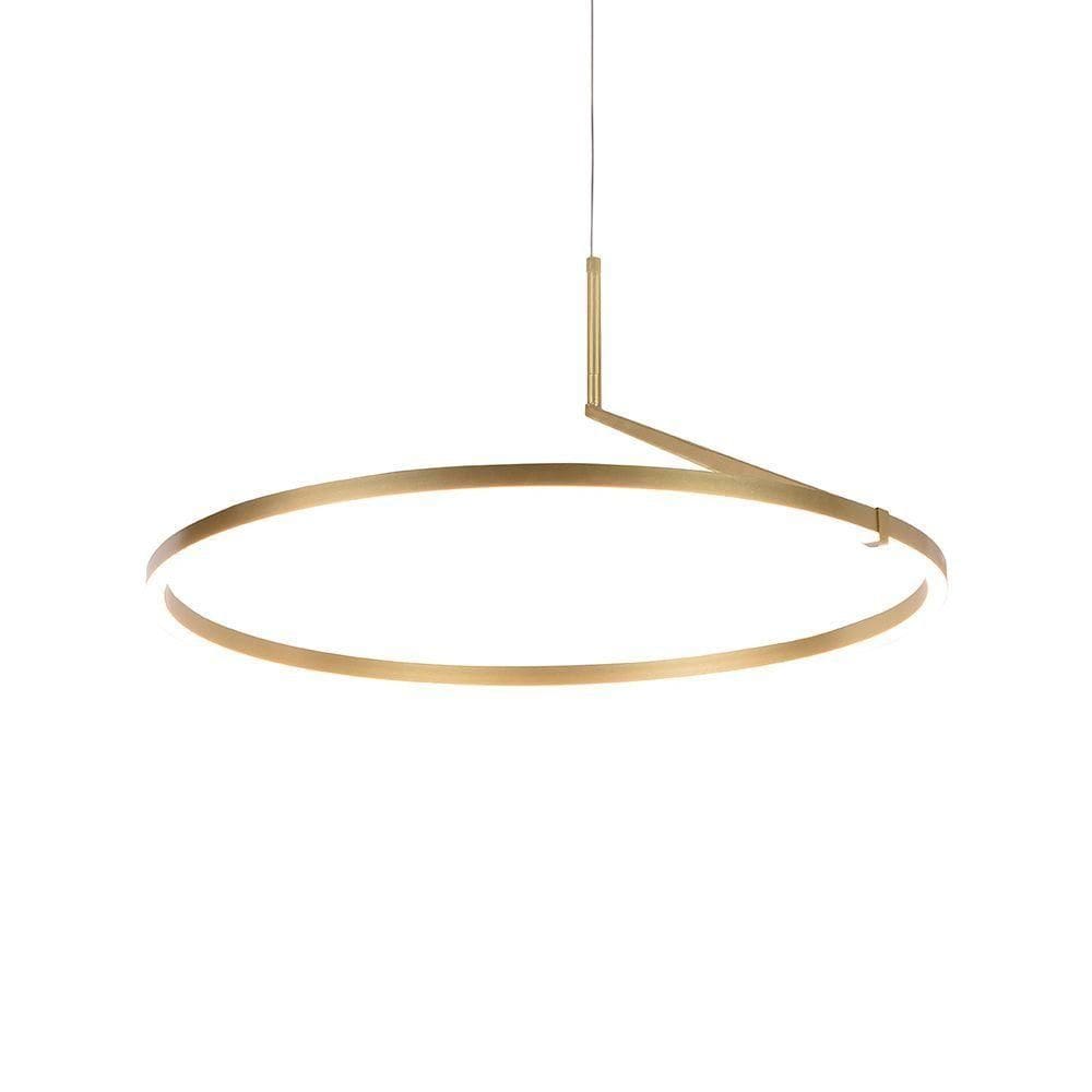 Lustre Pendente Nordecor Zier 2867 Dourado Fosco Led Bivolt