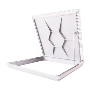 Tampão 80x80 Rebaixada Com Grelha Piscinas Tampa Casa Máquinas Piscina Branco