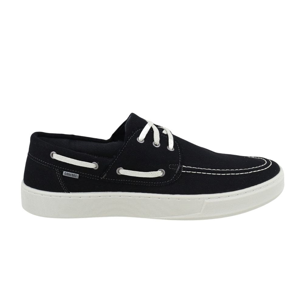 Docksider Masculino Lona Preto Mocassim Linha Premium Leve