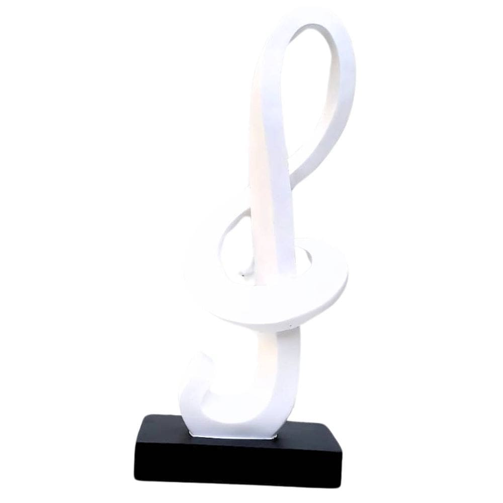 Artigo de Decoração Estatueta Nota Musical Clave de Sol Resina 38Cm BW49980-1 - Branco