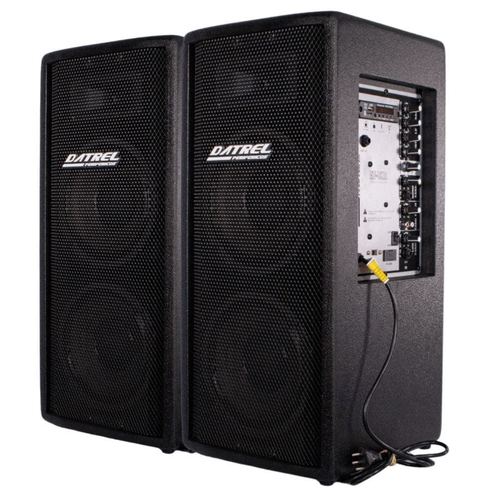 Kit 2 Caixas de Som Ativa Dupla DATREL AT8X2 8” 150W Bluetooth
