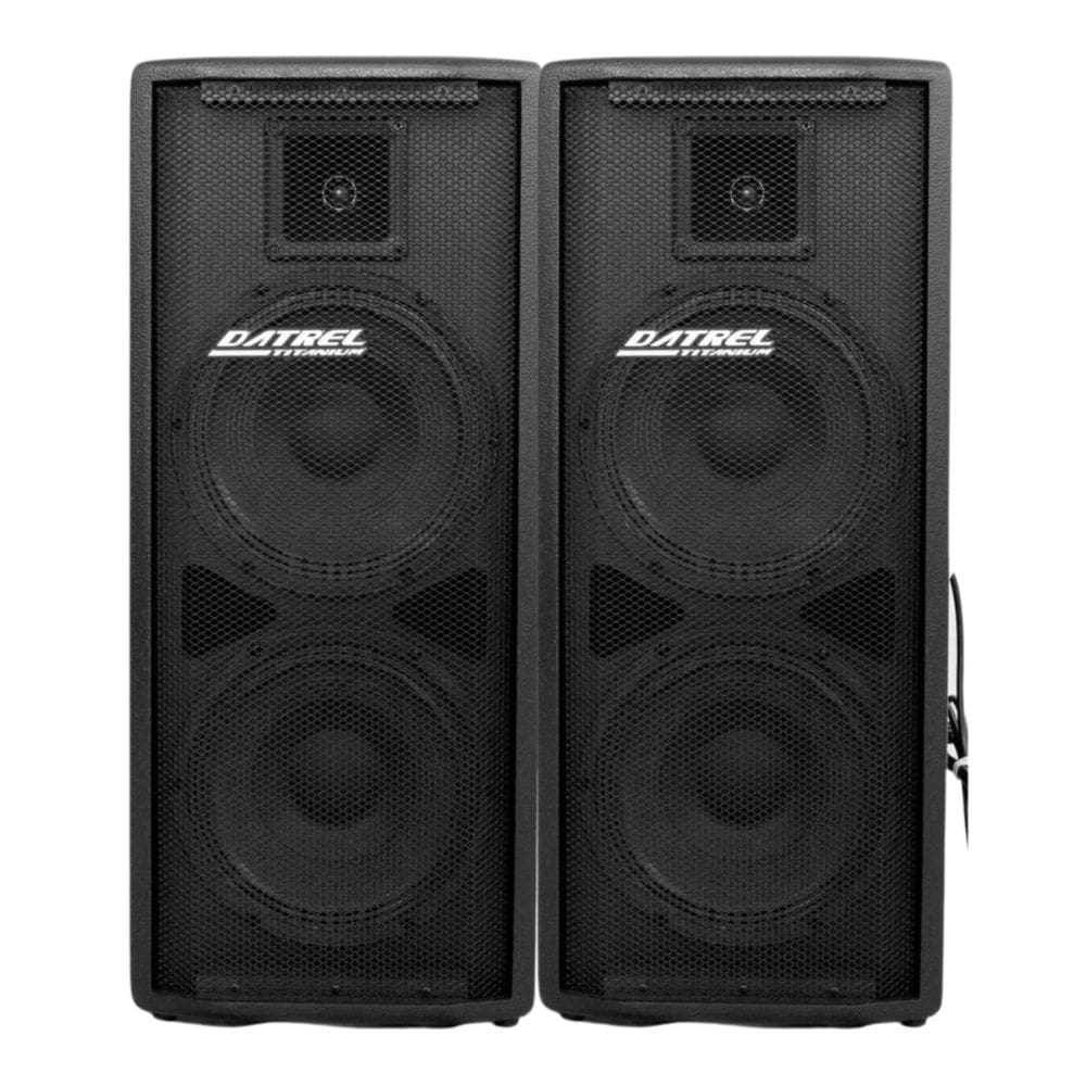 KIt 2 Caixa de Som Ativa+Ativa Dupla DATREL AT10X2 10” TITANIUM 300W Bluetooth