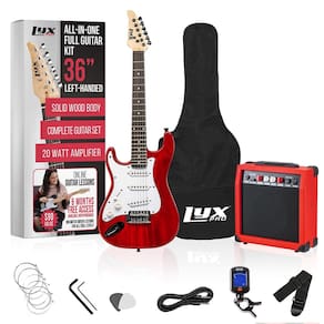 Guitarra elétrica LyxPro Left Hand 36" com kit para crianças canhotas