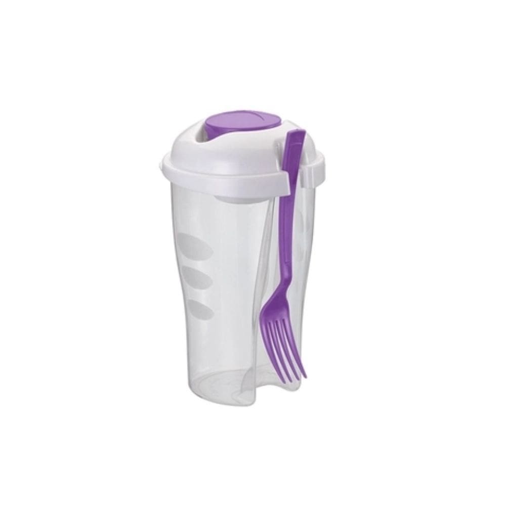 Copo para Salada ou Frutas com Garfo Roxo 900ml