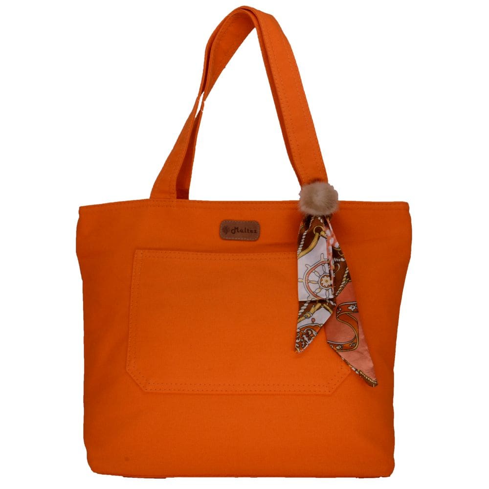 Bolsa Lulu com Lenço-Pompom Laranja - Fábio Maltez