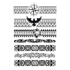 7 Tatuagens Temporaria Tribal Mod 1