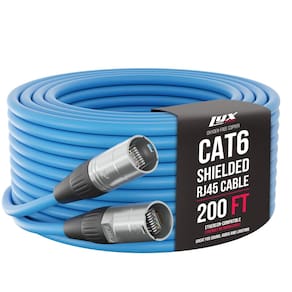 Cabo Ethercon LyxPro blindado CAT6 200 pés azul profissional