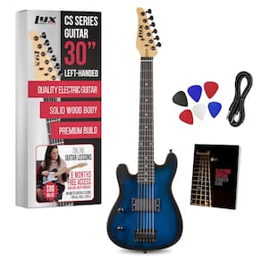 Guitarra elétrica LyxPro CS 30” Mão esquerda com acessórios - azul