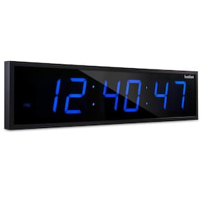 Relógio Ivation Digital LED enorme, grande e grande, 76 cm, azul