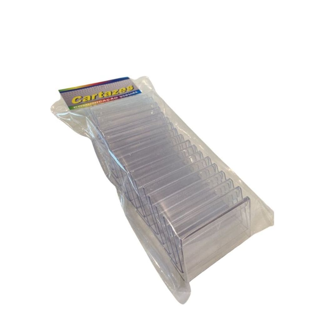 Porta preço transparente Sem Etiqueta - 70x37 mm - Pct 20 Unid