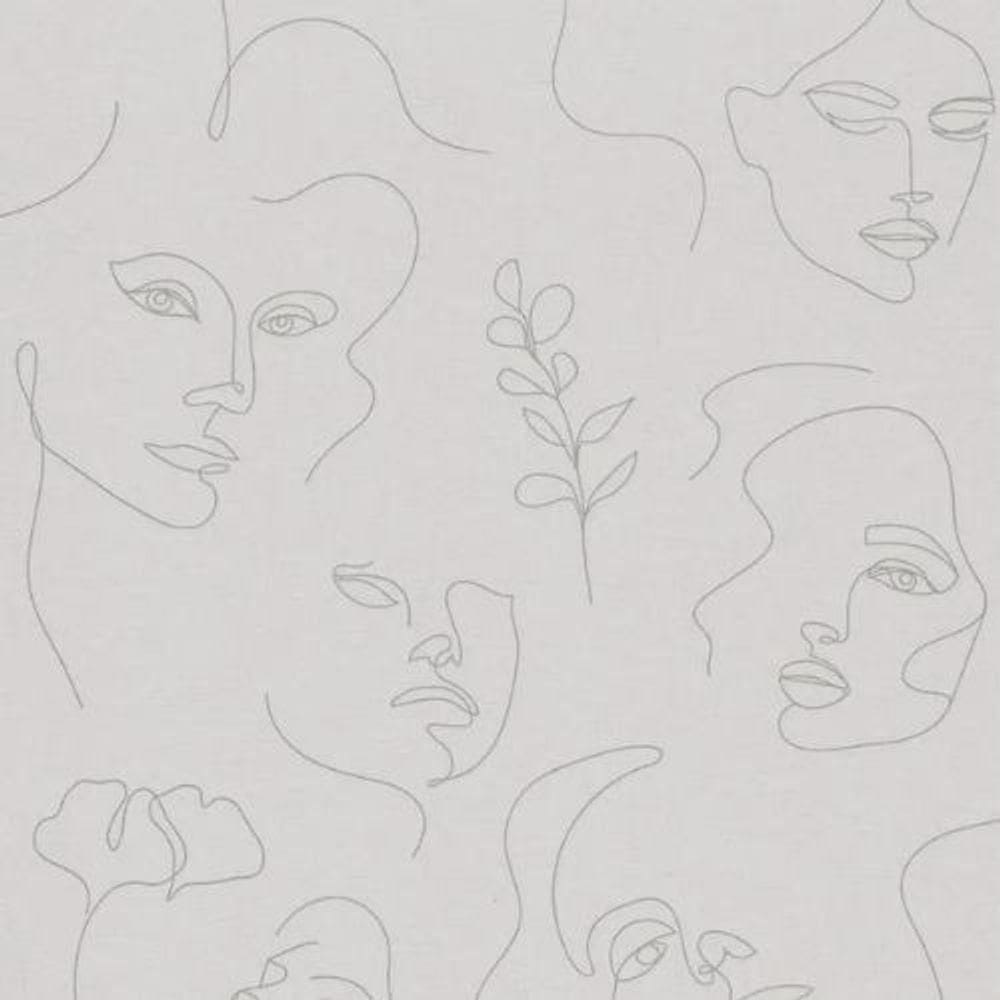 Papel De Parede Kylie Fotográfico Cinza 6842-30