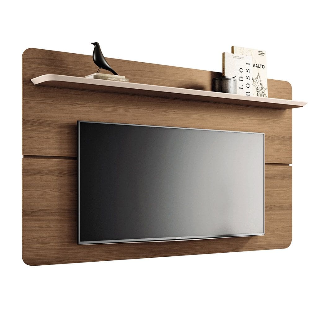 Painel para TV Suspenso 70 Pol 180cm Celine Castanho/Off White