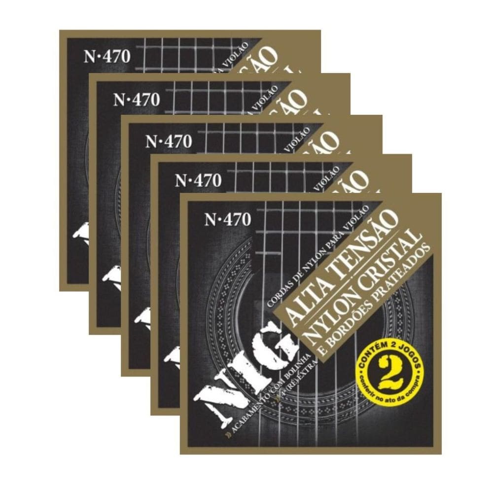 Encordoamento Violão Nylon Alta Tensão Nig N470 .029” Kit 10 Jogos PR2N470L