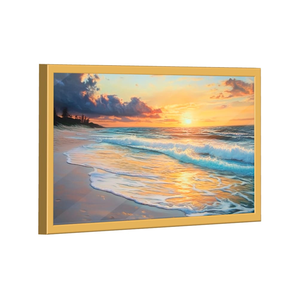 Quadro Decorativo Praia e Pôr do Sol