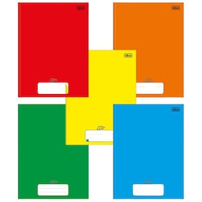 Kit 05 Caderno Brochura (PEQUENO) 1/4 Costurado D+ 96 Folhas Capa Dura Tilibra