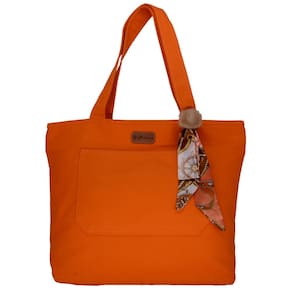 Bolsa Lulu com Lenço-Pompom Laranja - Fábio Maltez