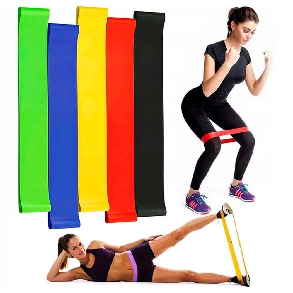 Kit 5 Faixas Elásticas Para Exercícios E Treino