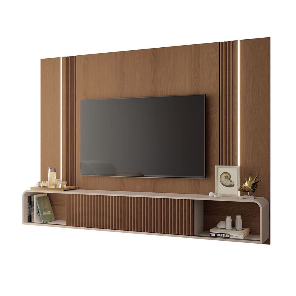 Painel TV 85 Pol 219cm Bancada Suspensa Emily H01 - D`Rossi