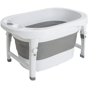 Banheira Dobrável Kiddo Ofurô Oyster Cinza e Branco