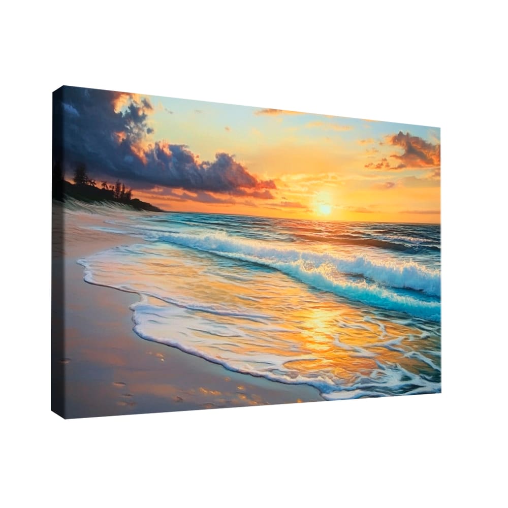 Quadro Decorativo Praia e Pôr do Sol