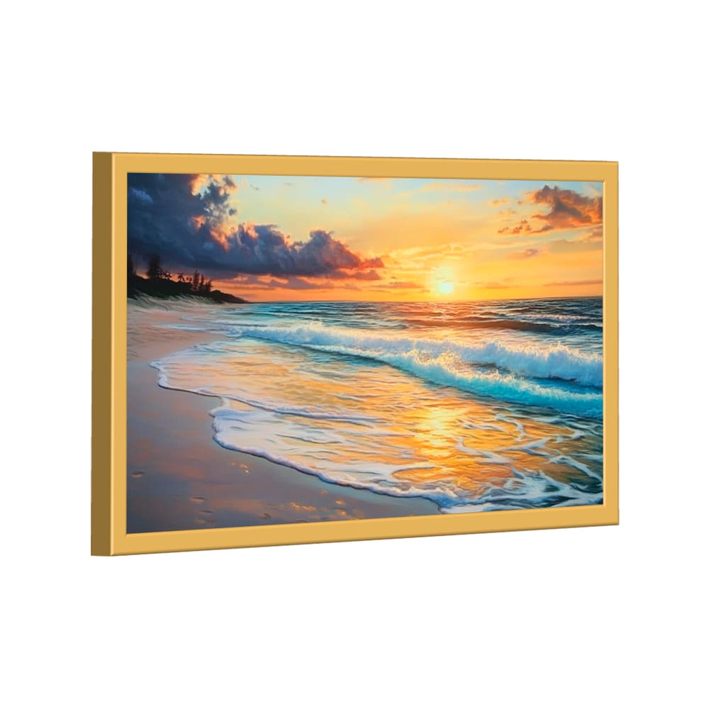 Quadro Decorativo Praia e Pôr do Sol